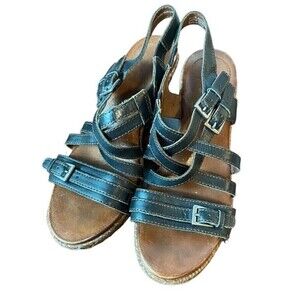 Naya 'Maize' Sandal Black Brown Women's Size 8 1/2